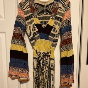 Free People Vintage Knit Bohemian Dress